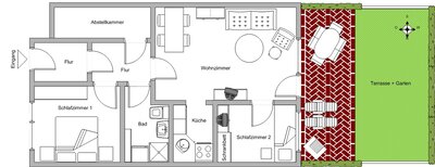 Grundriss der Ferienwohnung Scharbeutz